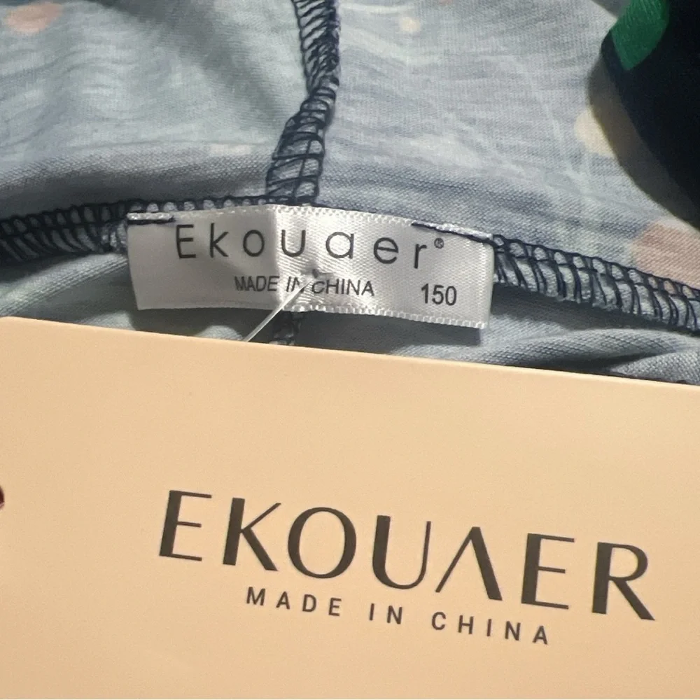 NEW Ekouaer Kids Holiday Dinosaur Hooded Union Suit Navy Blue‎ Size 150 10-12Y